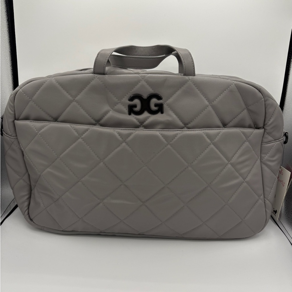 🤍 Gilda Paris Quilted Gray Large Weekender Travel Bag w/ Crossbody NWT‎ 😺✨
